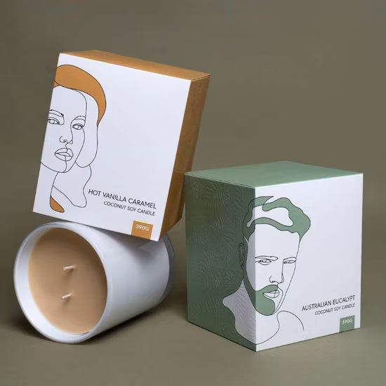 Boîte de bougie en carton de luxe d'emballage cadeau en papier personnalisé pour pot de bougie